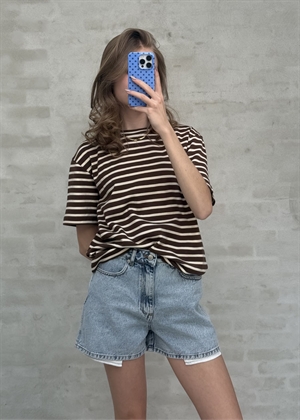 Mejse stripe tee Brown/Offwhite Boii Studios